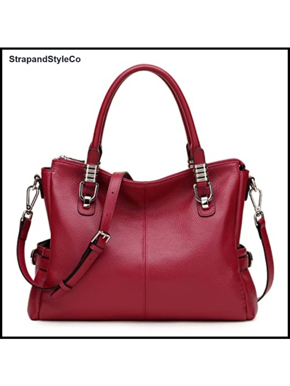 Genuine Leather Satchel Shoulder Bag Crossbody Tote Fits 13.3" Laptop